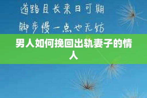 男人如何挽回出轨妻子的情人