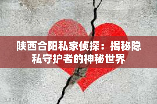 陕西合阳私家侦探：揭秘隐私守护者的神秘世界