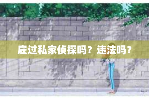 雇过私家侦探吗？违法吗？