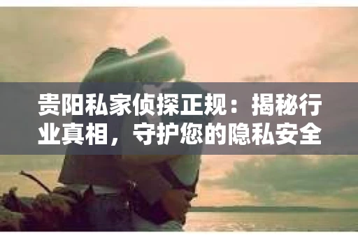 贵阳私家侦探正规：揭秘行业真相，守护您的隐私安全