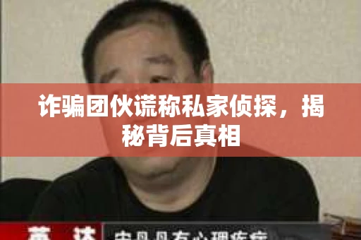 诈骗团伙谎称私家侦探，揭秘背后真相