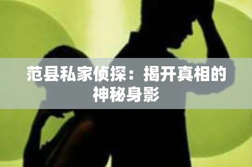 范县私家侦探：揭开真相的神秘身影