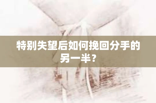 特别失望后如何挽回分手的另一半？