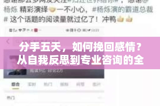 分手五天，如何挽回感情？从自我反思到专业咨询的全面解决方案