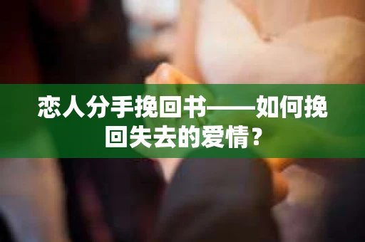 恋人分手挽回书——如何挽回失去的爱情？